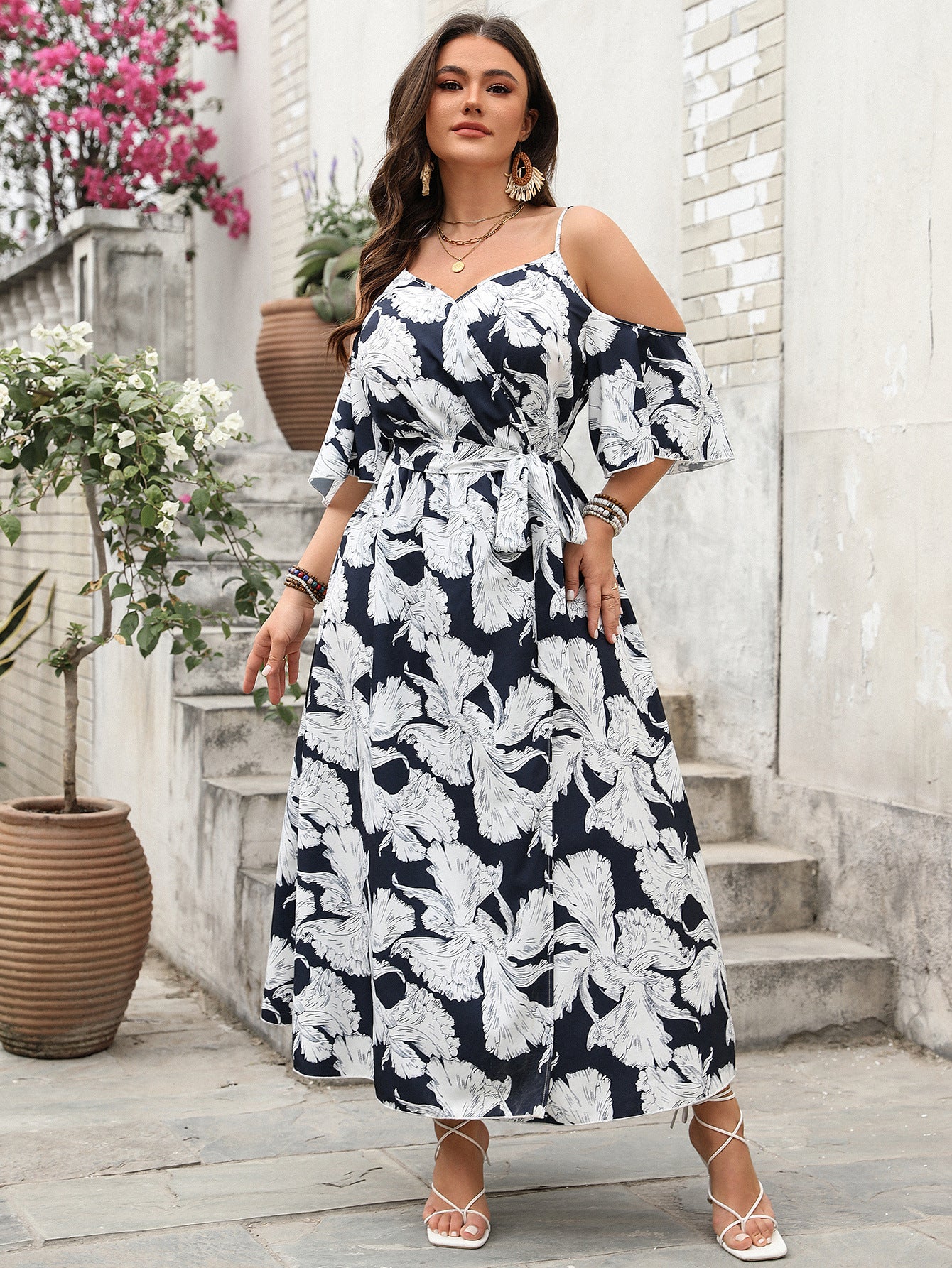 Robe printemps-été fendue