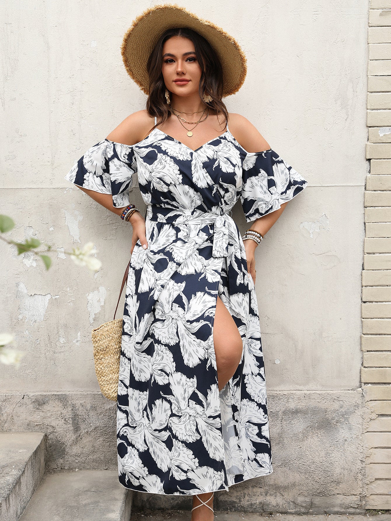 Robe printemps-été fendue