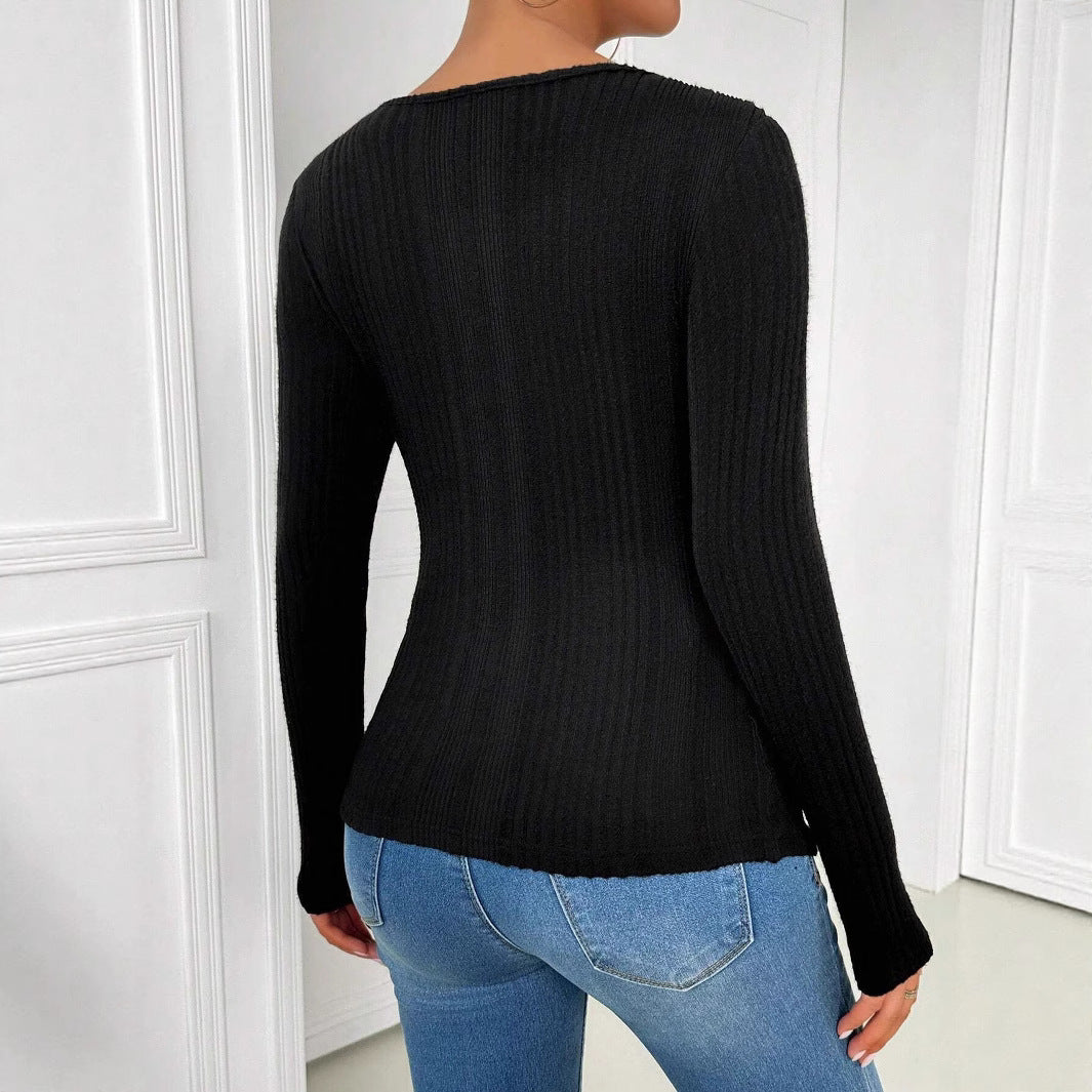 Pull côtelé noir